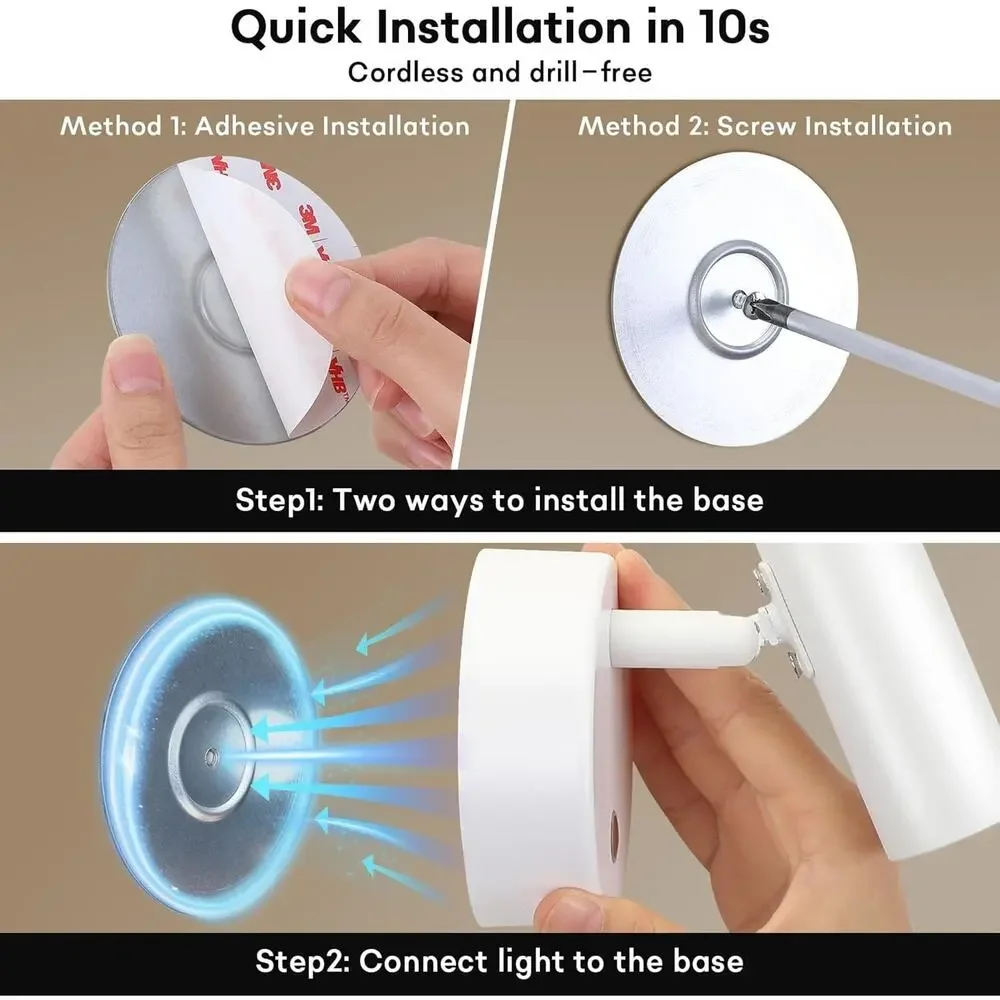 Lightess Spotlights Indoor with Remote, 6000mAh Wireless, 3 Color Temperature